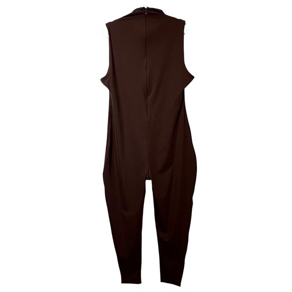 SKIMS‎ All-In-One Mock Neck Sleeveless Jumpsuit Cocoa 4X - Picture 3 of 11
